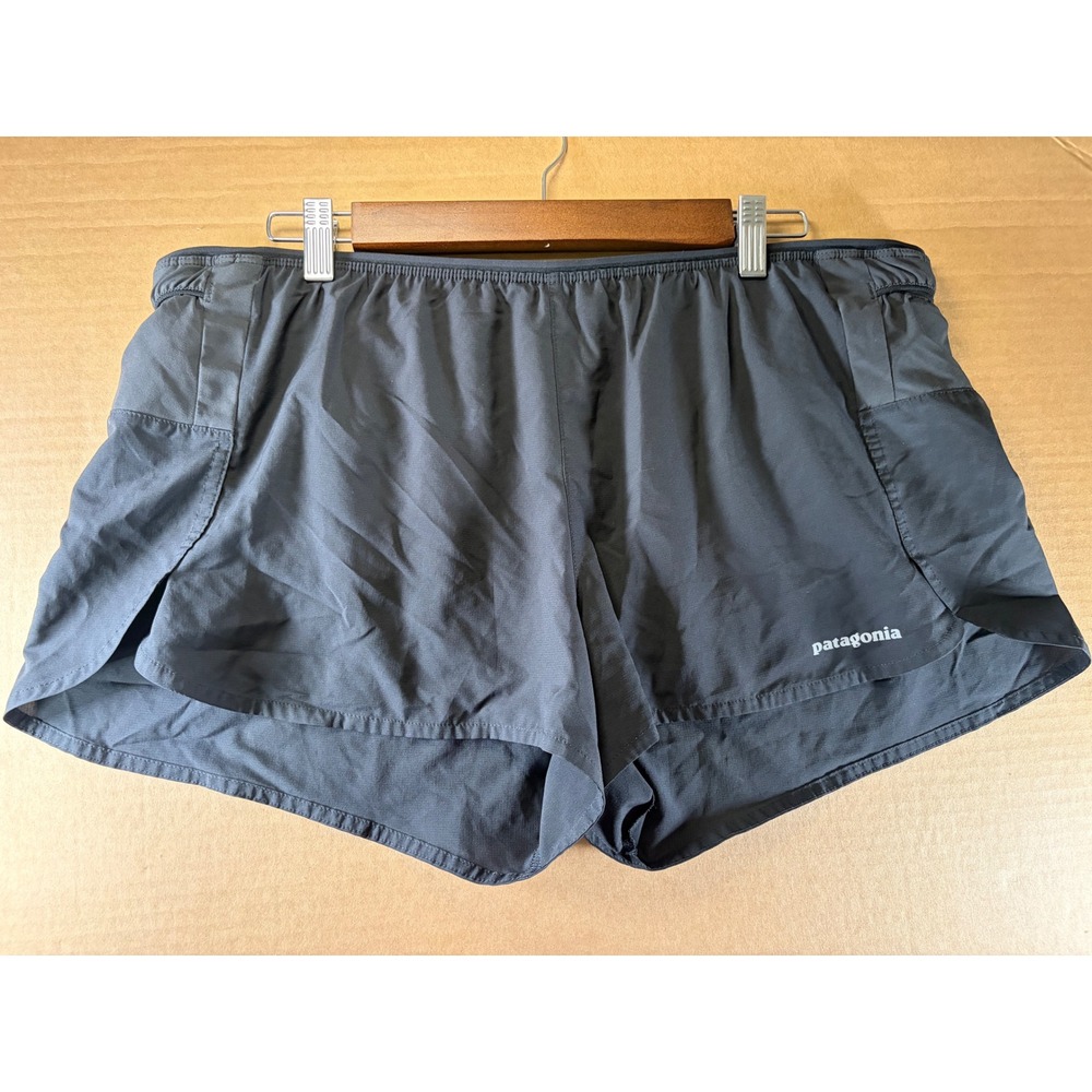 Patagonia Running Shorts Mens XL Black Strider Pro Athletic Pockets Gym Workout